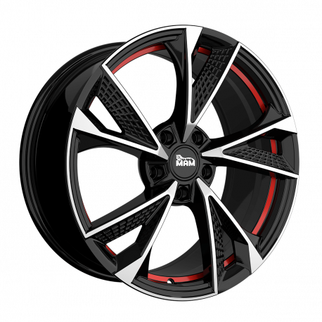Cerchi in lega Mam RS6 7.0x16 Black Front Polish Red Inside