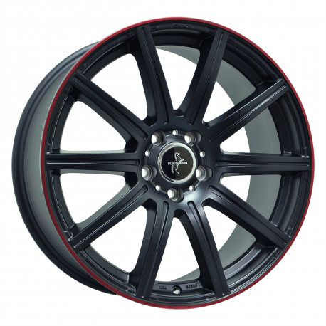 Cerchi in lega Keskin KT16 9.5x19 Matt Black Lip Red