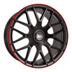 Cerchi in lega Mam GT1 8.0x18 Matt Black Lip Red