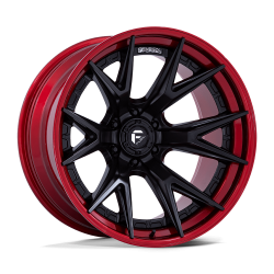 Cerchi in lega Fuel Catalyst 10.0x22 Matte Black With Candy Red Lip