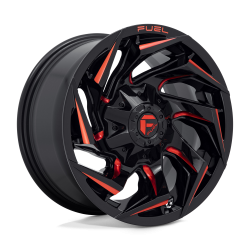 Cerchi in lega Fuel Reaction 9.0x20 Gloss Black Milled With Red Tint
