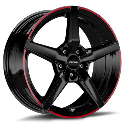 Cerchi in lega Ronal R69 MCR 7.5x17 Jet Black Red Rim