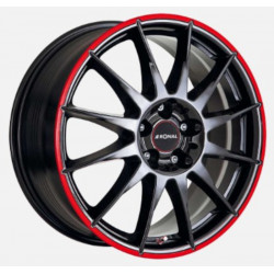 Cerchi in lega Ronal R54 MCR 6.5x15 Jet Black Red Rim