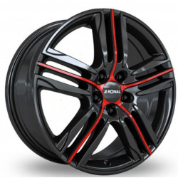 Cerchi in lega Ronal R57 MCR 7.5x18 Jet Black Red Spoke