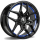 Cerchi in lega Seventy9 Sv-B 9.5x19 BGBIL - Black Glossy Blue Inner Lip