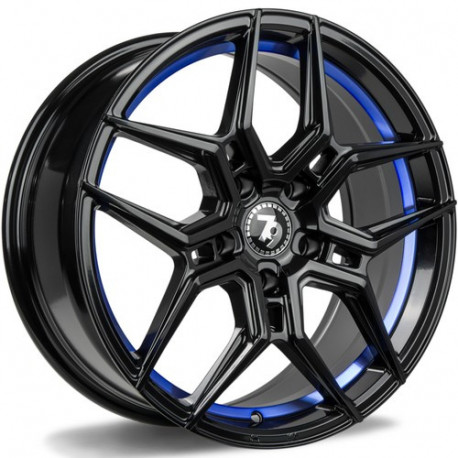 Cerchi in lega Seventy9 Sv-B 9.5x19 BGBIL - Black Glossy Blue Inner Lip
