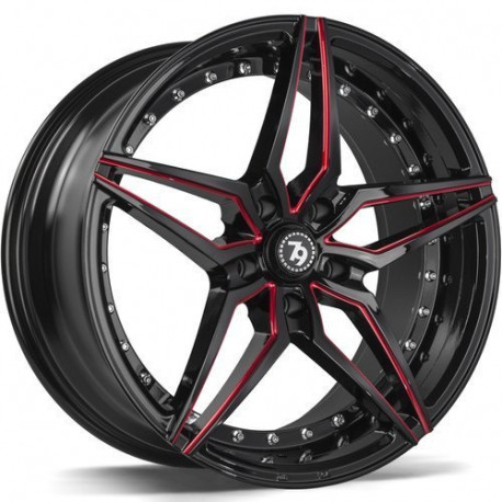 Cerchi in lega Seventy9 Sv-Ar 8.5x19 BGMR - Black Glossy Milled Red