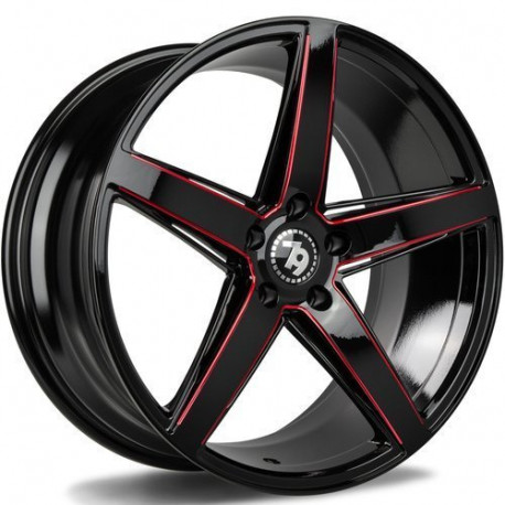 Cerchi in lega Seventy9 Sv-N 9.5x19 BGMR - Black Glossy Milled Red