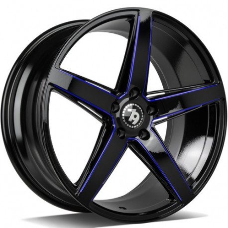 Cerchi in lega Seventy9 Sv-N 8.5x19 BGBR - black glossy milled blue