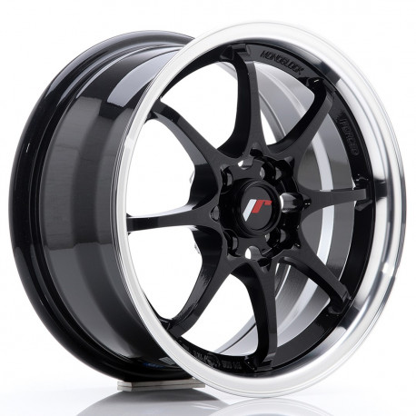 Cerchi in lega Japan Racing JR5 7.0x15 Gloss Black w/ Machined Lip