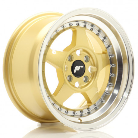 Cerchi in lega Japan Racing JR6 8.0x15 Gold w/ Machined Lip