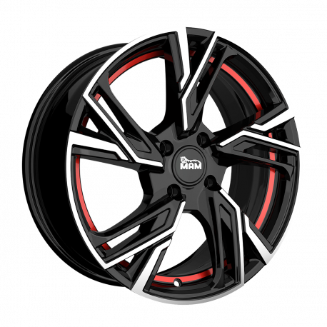 Cerchi in lega Mam RS5 6.5x16 Black Front Polish Red Inside
