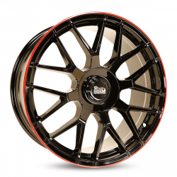 Cerchi in lega Mam GT1 8.0x18 Black Painted Lip Red