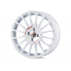 Cerchi in lega OZ SUPERTURISMO WRC 8.0x17 Race White Red Lettering