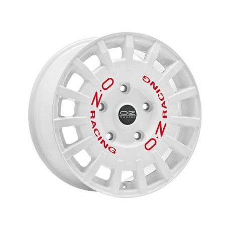Cerchi in lega OZ RALLY RACING VAN 8.0x18 Race White Red Lettering