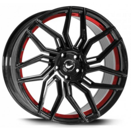Cerchi in Lega Barracuda Dragoon 10.0x20 Higloss Black Undercut Trimline Red