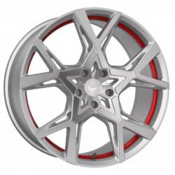 Cerchi in Lega Barracuda Project X 10.0x22 Silver Brushed Surface Undercut Trim Line Red