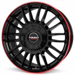 Cerchi in lega Borbet Cw3 7.5x17 Black Glossy Red Ring