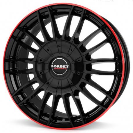 Cerchi in lega Borbet Cw3 7.5x17 Black Glossy Red Ring