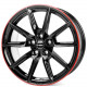 Cerchi in lega Borbet Lx18 8.0x18 Black Glossy Rim Red