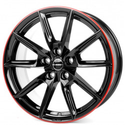 Cerchi in lega Borbet Lx18 8.0x18 Black Glossy Rim Red