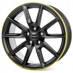 Cerchi in lega Borbet Lx18 8.0x18 Matt Black Rim Yellow
