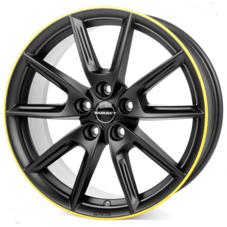 Cerchi in lega Borbet Lx18 8.0x18 Matt Black Rim Yellow