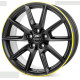 Cerchi in lega Borbet Lx19 8.0x19 Black Matt Rim Yellow