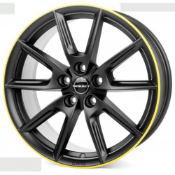 Cerchi in lega Borbet Lx19 8.0x19 Black Matt Rim Yellow