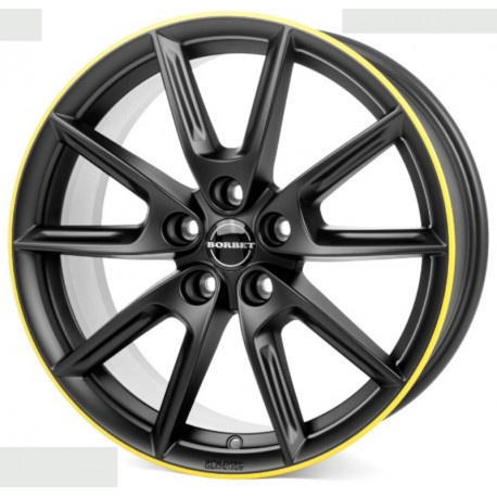 Cerchi in lega Borbet Lx19 8.0x19 Black Matt Rim Yellow