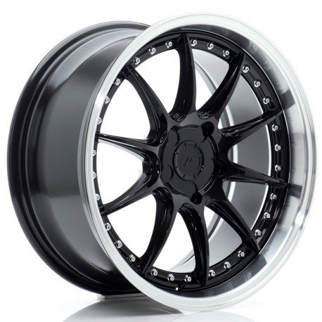 Cerchi in lega Japan Racing Jr41 8.5x18 Glossy Black w/Machined Lip
