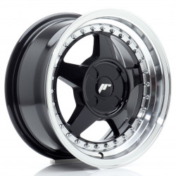 Cerchi in lega Japan Racing Jr6 7.0x15 Gloss Black w/Machined Lip