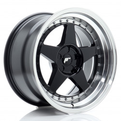 Cerchi in lega Japan Racing Jr6 10.0x18 Gloss Black w/Machined Lip