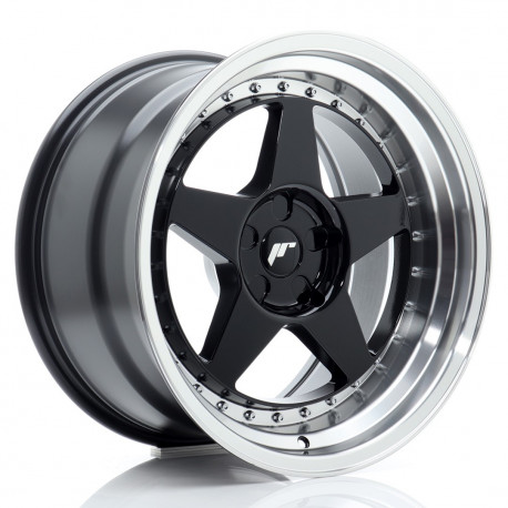 Cerchi in lega Japan Racing Jr6 10.0x18 Gloss Black w/Machined Lip