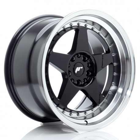 Cerchi in lega Japan Racing Jr6 10.5x18 Gloss Black w/Machined Lip