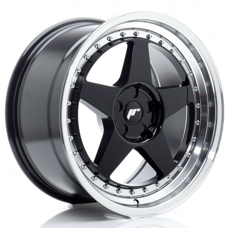 Cerchi in lega Japan Racing Jr6 9.5x18 Gloss Black w/Machined Lip